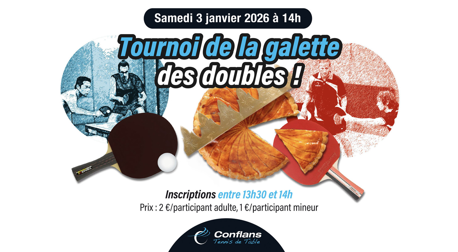 Tournoi de la galette des doubles samedi 3 janvier au gymnase Joffre