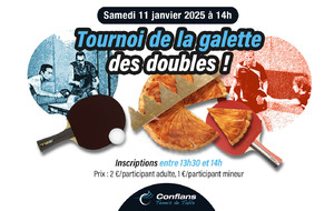 Tournoi de la galette des doubles samedi 11 janvier au gymnase Joffre