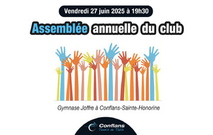 Assemblée annuelle du club vendredi 27 juin à 19h30