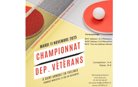 Championnat départemental vétérans le 11 novembre